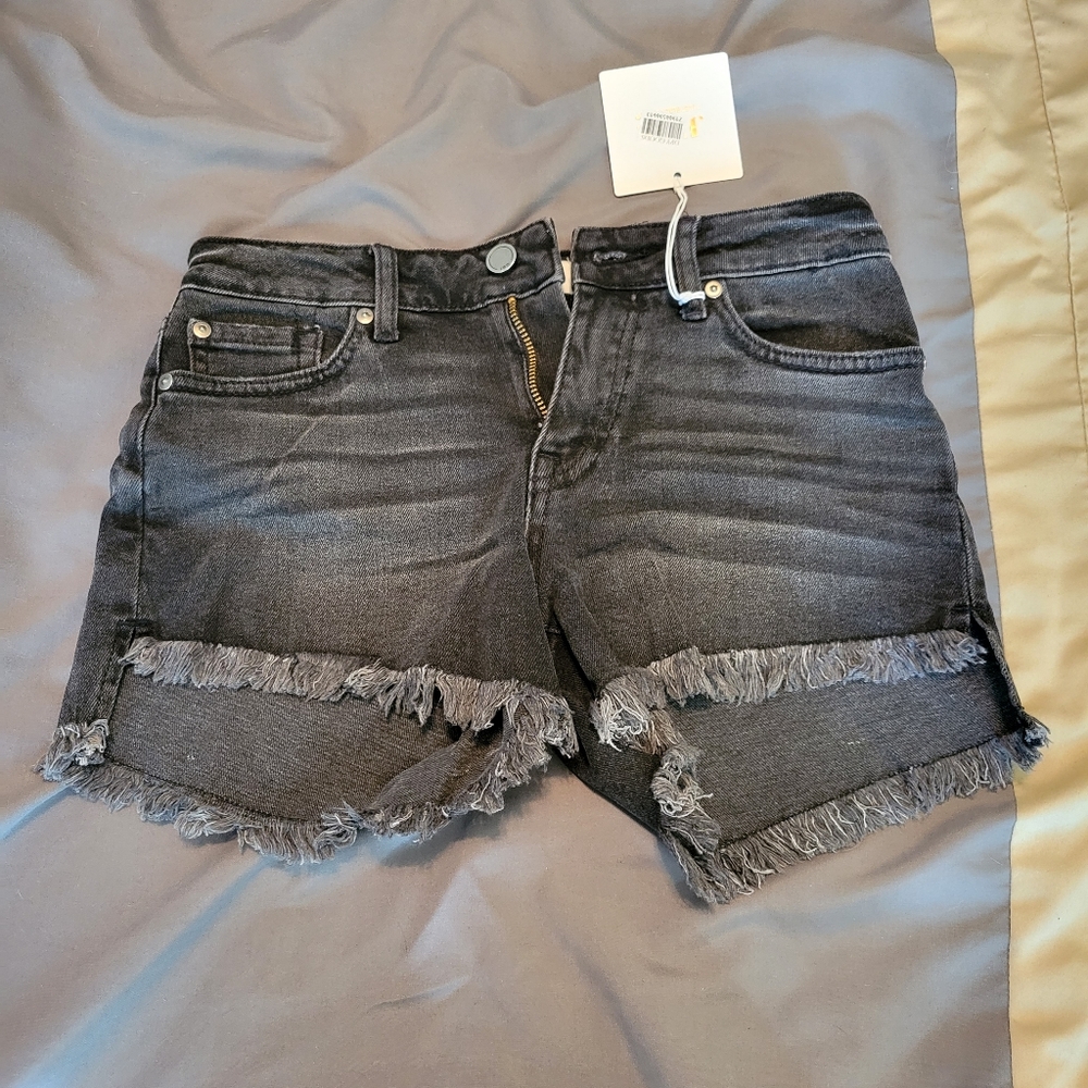 Black Denim Shorts